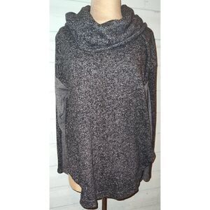 Tommy Hilfiger Athluxe Women Sweater Cowl Neck Outdoor Pull Over Grey Black Size